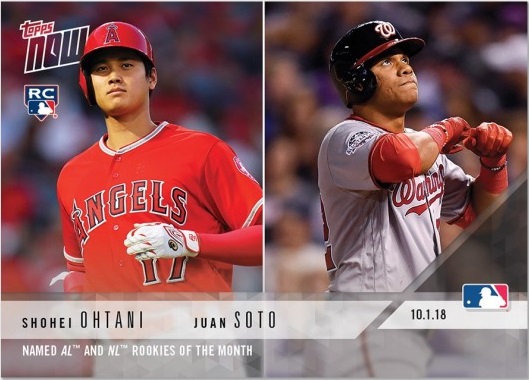 2018 TOPPS NOW #824 大谷翔平 OHTANI JUAN SEAL限定商品 SOTO MONTH OF AND THE NAMED NL AL ROOKIES 5☆好評