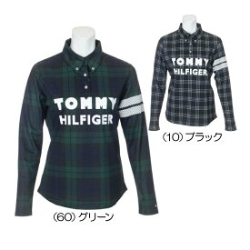 トミーヒルフィガー（Tommy_Hilfiger） チェックプリント長袖ポロシャツ THLA148 レディースゴルフウェア 秋冬