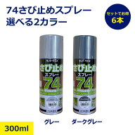 6本 セット 74 さび止めスプレー サンデーペイント 錆止め サビ止め 1種 規格 JIS 5674 赤サビ グレー 鉄…