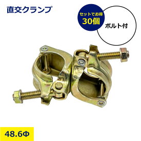 30個 セット 直交クランプ 48.6φ セット売り まとめ買い 単管パイプ 固定金具 足場用クランプ 直角固定 建築資材 仮設工事 土木 現場 作業台 柵 物干し プロ 単管