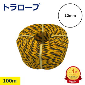 トラロープ 12mm × 100m 黄黒 注意喚起 立入禁止 現場 標識ロープ 立ち入り禁止 境界線 安全 工事現場 区画整理 コーン連結 柵代用 駐車場 防犯 養生 仮設 ポリエチレン 屋外 耐候 軽量 DIY 建設 土木 現場用品 安全用品 各サイズ 在庫 即納 日建 nikken