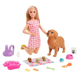 バービー(Barbie) こいぬがうまれる! かわいいペットのおやこのおせわセット 【着せ替え人形】【3才~】 HCK75 送料　無料