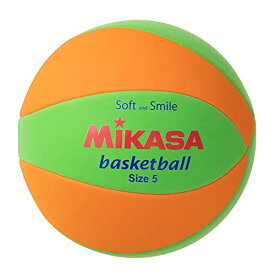 ミカサ(MIKASA) スマイルバスケットボール 5号(小学生向け)マシン縫い ライトグリーン/オレンジ STPEB5-LGO 推奨内 送料　無料