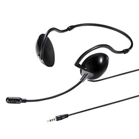 サンワサプライ ヘッドセット 3.5mmミニプラグ(4極) 両耳 ネックバンドタイプ ブラック MM-HS403BK 送料　無料