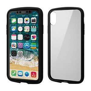 �G���R�� iPhone XR �P�[�X �ϏՌ�×�t���[�� TOUGH SLIM LITE [�w�ʃN���A�^�C�v] �u���b�N PM-A18C �����@����