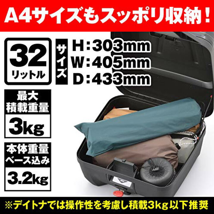 楽天市場】GIVI(ジビ) バイク用 リアボックス モノロック 32L B32NB 