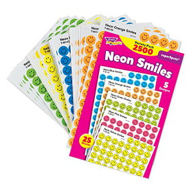 Trend Enterprises Trend シール ニコニコ Neon Smiles バラエティパック 2500片 T1942 送料　無料