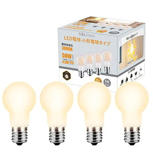 LED�d�� E17 50W�`���� �d���F 3000K �L�z�� 550lm PS35 �~�j�N���v�g���` 4�Z�b�g �ȃG�l �䏊 ���r���O �V��Ɩ��p