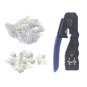 GJ670BL RJ45�����H��+�ђʎ�RJ45�R�l�N�^+�ی�J�o�[ CAT6�ACAT5 LAN�P�[�u���p �z���ȒP �������ؒf �ܐ܂�h�~