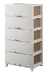 天馬Tenma シーンを選ばず使える収納チェスト 完成品 ルームケース 5段 キャスター付きで移動が簡単 引出しロック付きで抜け落ちを防ぐスム