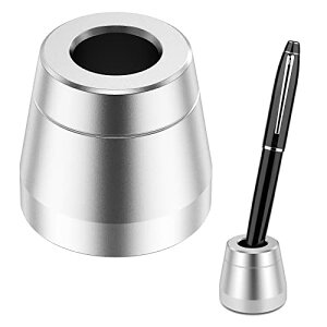 AKEE ペン立て 1本 おしゃれ ペンスタンド 筆差し 滑り止め付き 万年筆 鉛筆 ボールペンに対応 アルミニウム合金 1pcs 銀