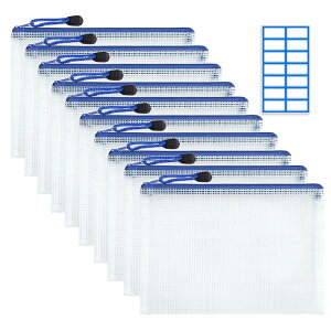 ジッパー式ファイル袋 ( A4 白 透明 10個 ) メッシュ ファイル袋 ファスナー付きファイル メッシュファイルバッグ クリアファイル メ