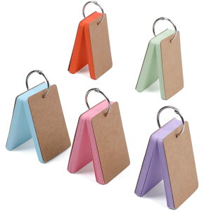 単語帳 単語カード 暗記カード 大きめ リング 英語 中学 学習帳 テスト 単語帳 メモ帳 暗記効率アップ 漢字 試験 検定50枚×5冊50枚