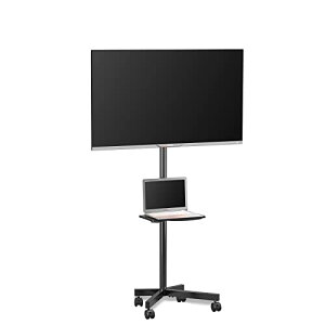 XN 移動式テレビ台 壁寄せVスタンド 自立型テレビスタンド 1?60インチ対応テレビラック ハイタイプ 棚板付き 高さや角度調節可能 コード収