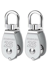 M5 ステンレス プーリー 貨物輸送 U304 滑車ローププーリー クライミング スイベル 式 耐久耐荷重150kg 個セット