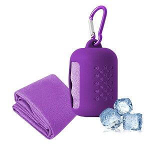 DA クールタオル 速乾タオル 冷感タオル 80×30cm スポーツタオル シリコンケース付き 軽量 暑さ対策 携帯便利 アイスタオル プールタ