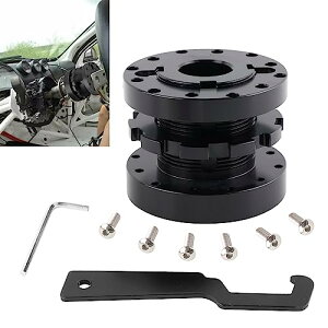 BAGAAN ステアリングボス スペーサー 調整式40mm〜70mm 汎用 軽量 アルミ アルマイト仕上げ ダブルナット 方式ブラック