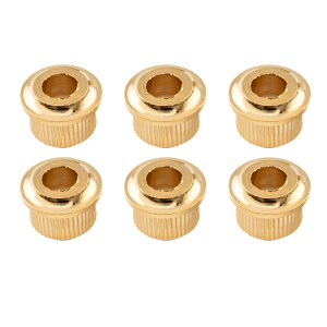Proスチール製ヴィンテージ/モダン6mmから10mmギターペグ用コンバージョンブッシュ 、ゴールド(6個セット)