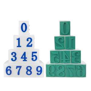 数字スタンプセット 10数字 ラバーヘッド 09 組み合わせセット 取り外し可能 ブロックスタンプ 印面サイズ6mm×9mm
