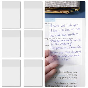 AAGWW 300pcs 透明付箋 書くタイトル付箋 シート透明 貼るノート メモ帳 教科書 索引用 書く付箋 繰り返し使える きれいにはがす