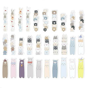 Alideco しおり ブックマーク ブックマーカー ヴィンテージテキスト、可愛い動物たち| メッセージカード としても | 30枚セット ke