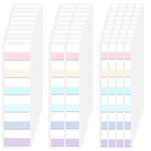 EUAE 40枚 付箋 フィルムふせん インデックス シール 3サイズ6色 透明 紙インデックス付フィルムふせん 書き込み可能なインデックス 見