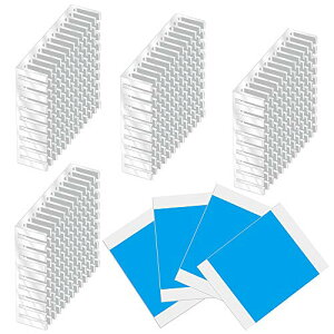 uloka ヒートシンク 導熱接着シート付き 熱暴走対策 冷却ラジエーターフィンPU チップ 回路基板 EDアンプに適用 アルミニウム 4個入り