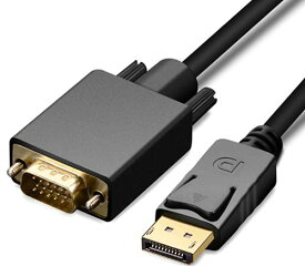 DisplayPort VGA 変換 ケーブル 1.8m DP オス to VGA オス D-sub 15ピン 1080P フルHD対応