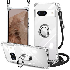 Google Pixel 8a ケース クリア ネック リング付き ショルダー pixel 8a ケース 耐衝撃 対応 ピクセル8a スマホケ