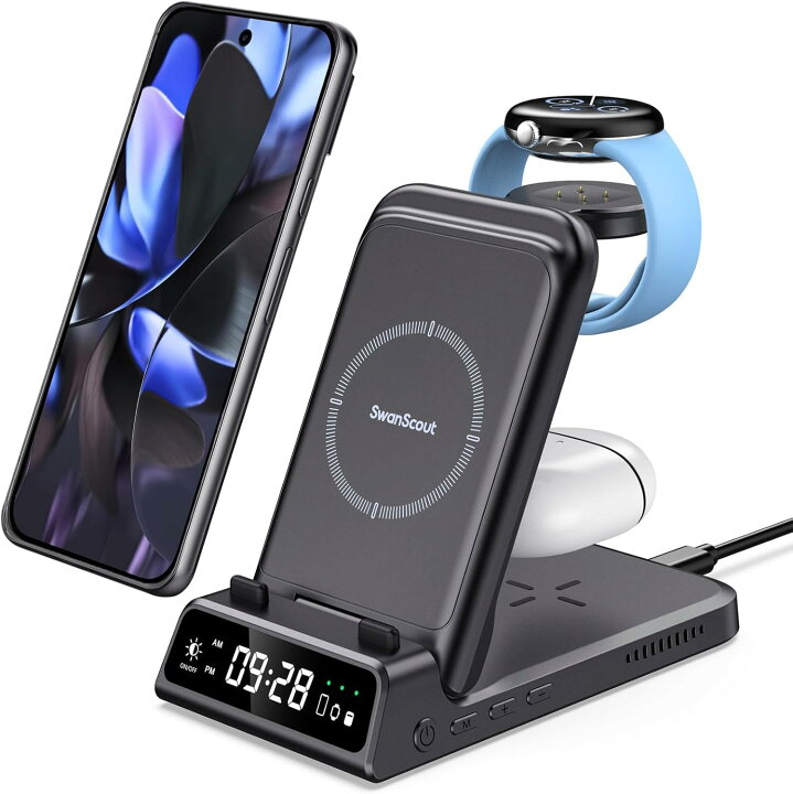 楽天市場】SwanScout 703G2 折りたたみ式 3in1 ワイヤレス充電 