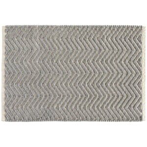 オカA ポコモコウィーブ バスマット 約40×60c グレー マイクロファイバー 吸水速乾 くすみカラー シェニール 糸 手織りモコモコ