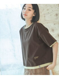レイヤーライクTシャツ niko and ... ニコアンド トップス カットソー・Tシャツ グレー ネイビー ブラウン ホワイト[Rakuten Fashion]