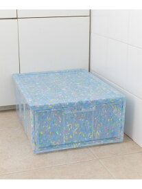 【LAUNDROMAT&TUB】マーブル収納ボックス niko and ... ニコアンド インテリア・生活雑貨 収納用品・棚・ラック ホワイト ブルー[Rakuten Fashion]