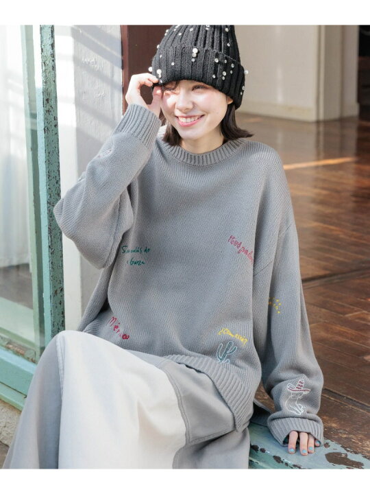 楽天市場】【SALE／50%OFF】モチーフ&レタリングニットプルオーバー 