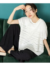 フリルメッシュフレンチプルオーバー niko and ... ニコアンド トップス カットソー・Tシャツ ブラウン ブラック ホワイト【送料無料】[Rakuten Fashion]