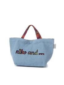 オリジナルニコロゴパッチワークハンドバッグ niko and ... ニコアンド バッグ ハンドバッグ ブラック ホワイト ブルー[Rakuten Fashion]