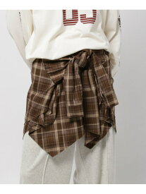 【SALE／30%OFF】2WAYチェックビスチェスカート niko and ... ニコアンド スカート ミニスカート ベージュ ブルー【RBA_E】[Rakuten Fashion]