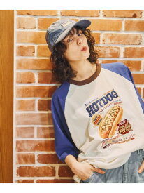 ハイカロリーラグランTシャツ niko and ... ニコアンド トップス カットソー・Tシャツ パープル グリーン ブルー ネイビー【送料無料】[Rakuten Fashion]