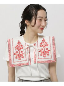 【SALE／30%OFF】オリジナルリネン刺繍付け襟 niko and ... ニコアンド ファッション雑貨 スカーフ・バンダナ ホワイト ブラック【RBA_E】[Rakuten Fashion]