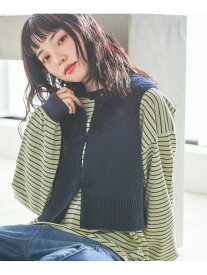 【SALE／30%OFF】チャイナニットベスト niko and ... ニコアンド トップス ベスト・ジレ ネイビー ホワイト ブルー【RBA_E】[Rakuten Fashion]