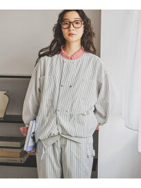 【SALE／30%OFF】オックスダブルボタンカバーオール niko and ... ニコアンド ジャケット・アウター ノーカラージャケット ホワイト グレー【RBA_E】【送料無料】[Rakuten Fashion]