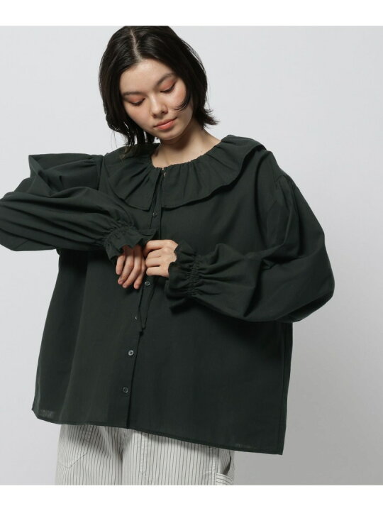 楽天市場】【SALE／50%OFF】リネンブレンドフリルブラウス niko and 
