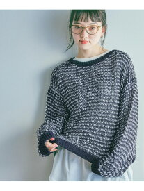 【SALE／50%OFF】ウエーブ透かしボーダーニットプルオーバー niko and ... ニコアンド トップス ニット ピンク ブルー ネイビー【RBA_E】[Rakuten Fashion]