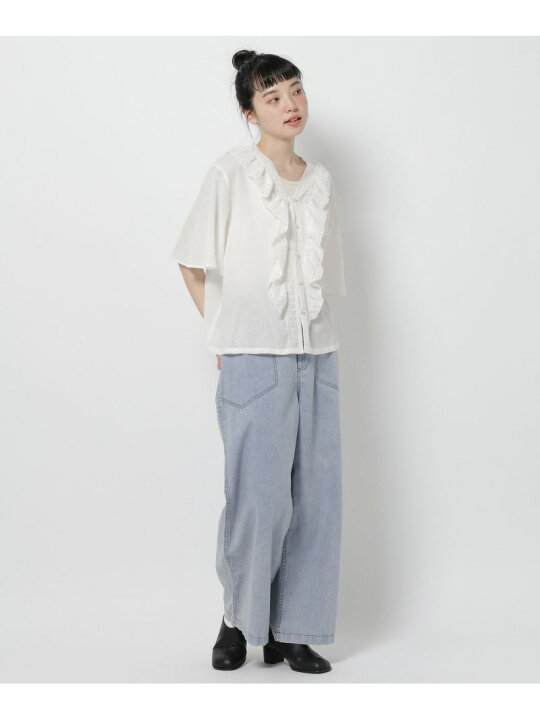 楽天市場】【SALE／50%OFF】Vネックフレアレースブラウス niko and 