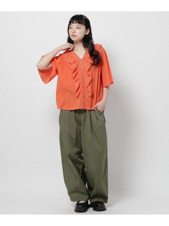 楽天市場】【SALE／50%OFF】Vネックフレアレースブラウス niko and 
