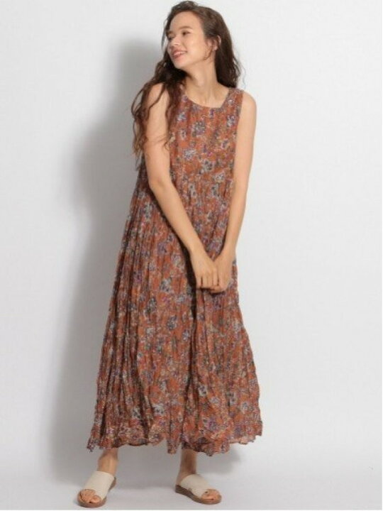 楽天市場 Sale 50 Off W インドガラクリンクルnsop Niko And ニコアンド ワンピース ノースリーブワンピース ブラウン グリーン ネイビー Rba E Rakuten Fashion Niko And ニコアンド