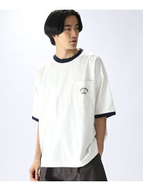 【SALE／30%OFF】(M)ピグメントリンガーロゴT niko and ... ニコアンド トップス カットソー・Tシャツ ホワイト グレー ピンク グリーン【RBA_E】[Rakuten Fashion]