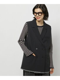 【SALE／70%OFF】テーラードダブルジャケットベスト niko and ... ニコアンド ジャケット・アウター その他のジャケット・アウター ブラウン グレー ブラック【RBA_E】[Rakuten Fashion]
