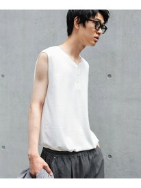 ワッフルヘンリーネックタンクトップ niko and ... ニコアンド トップス ノースリーブ・タンクトップ ホワイト ブラック[Rakuten Fashion]
