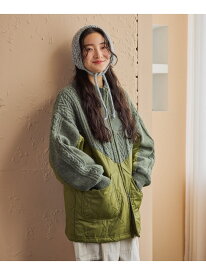 ケーブルキルトジップブルゾン niko and ... ニコアンド ジャケット・アウター ブルゾン・ジャンパー ブラック カーキグリーン ホワイト【送料無料】[Rakuten Fashion]